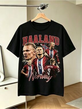 Haaland Norway Football T-shirt Black Unisex